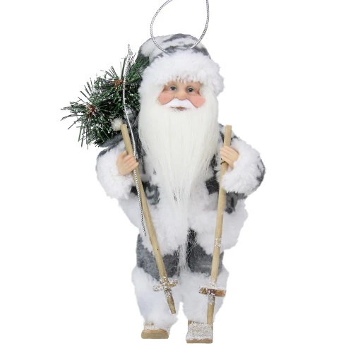 Northlight 9" White And Gray Skiing Santa Claus Christmas Figurine - 31422145 1 Northlight 9" White And Gray Skiing Santa Claus Christmas Figurine - 31422145