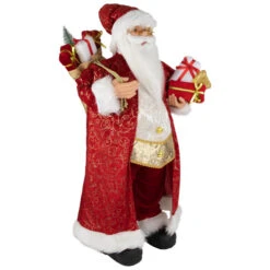 Northlight 32" Red And Gold Santa Claus With Gifts Christmas Figure -Chic Christmas Decoration northlight e88520 3new 51213.1671008213