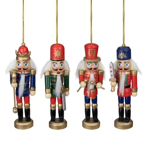 Northlight Set Of 4 Red And Green Christmas Nutcracker Ornaments - 5" 1 Northlight Set Of 4 Red And Green Christmas Nutcracker Ornaments - 5"
