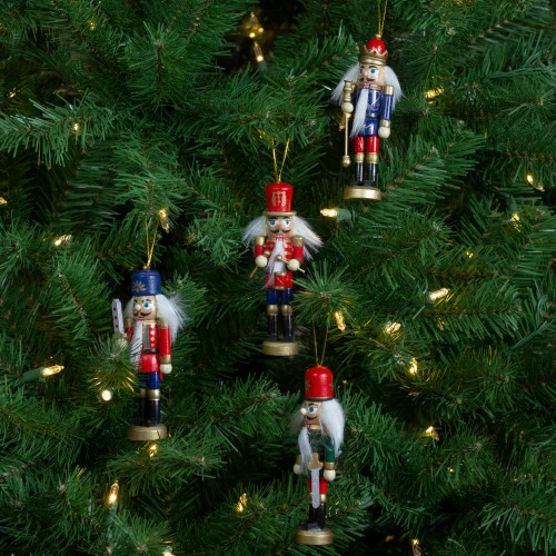 Northlight Set Of 4 Red And Green Christmas Nutcracker Ornaments - 5" 2 Northlight Set Of 4 Red And Green Christmas Nutcracker Ornaments - 5" - Image 2