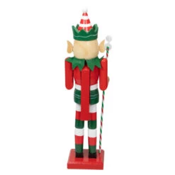 Northlight 15" Red And Green Traditional Striped Elf Christmas Nutcracker -Chic Christmas Decoration northlight f85990 2 65910.1598489668