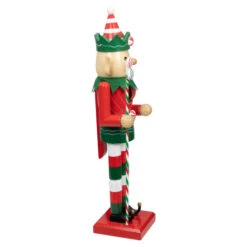 Northlight 15" Red And Green Traditional Striped Elf Christmas Nutcracker -Chic Christmas Decoration northlight f85990 3 39892.1596827693