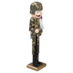 Northlight 15" Beige And Green Army Soldier In Fatigues Christmas Nutcracker -Chic Christmas Decoration northlight f85992 3 64171.1664724868