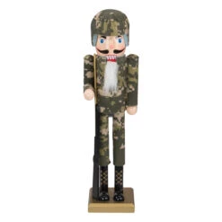 Northlight 15" Beige And Green Army Soldier In Fatigues Christmas Nutcracker