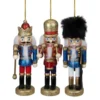 Northlight Set Of 3 Glittery Nutcracker King, Soldier And Drummer Ornaments 5.25"