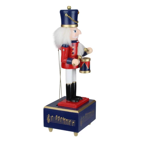 Northlight 12" Red And Navy Nutcracker Drummer Animated And Musical Christmas Figure 3 Northlight 12" Red And Navy Nutcracker Drummer Animated And Musical Christmas Figure - Image 3