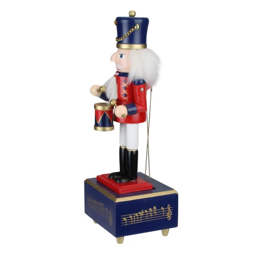 Northlight 12" Red And Navy Nutcracker Drummer Animated And Musical Christmas Figure 4 Northlight 12" Red And Navy Nutcracker Drummer Animated And Musical Christmas Figure - Image 4