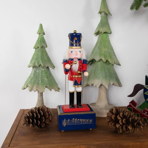 Northlight 12" Red And Navy Nutcracker Drummer Animated And Musical Christmas Figure 2 Northlight 12" Red And Navy Nutcracker Drummer Animated And Musical Christmas Figure - Image 2