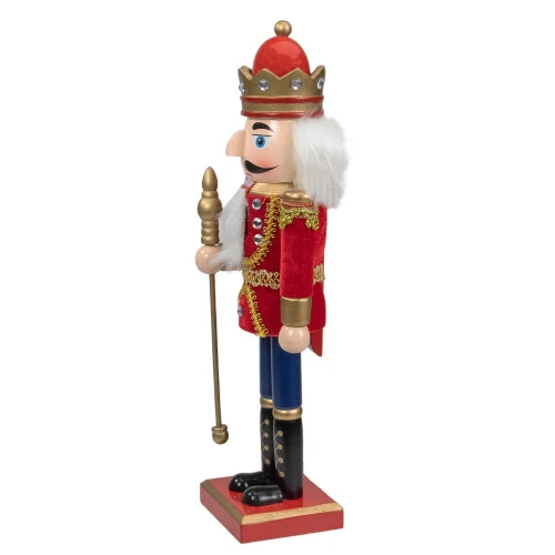 Northlight 14" Red And Gold Traditional Christmas Nutcracker King With Scepter Tabletop Figurine 4 Northlight 14" Red And Gold Traditional Christmas Nutcracker King With Scepter Tabletop Figurine - Image 4