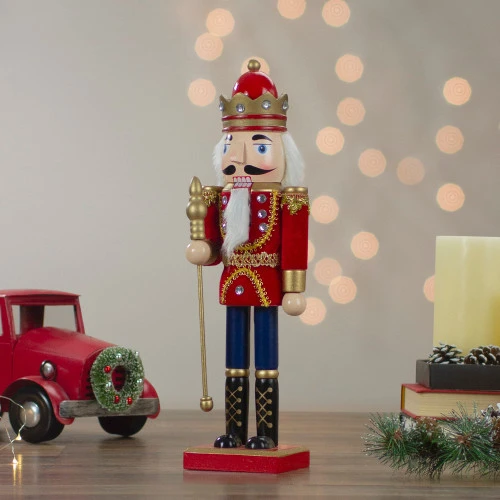 Northlight 14" Red And Gold Traditional Christmas Nutcracker King With Scepter Tabletop Figurine 2 Northlight 14" Red And Gold Traditional Christmas Nutcracker King With Scepter Tabletop Figurine - Image 2