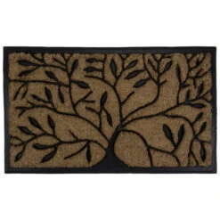 Northlight Tree Of Life Rectangular Coir Door Mat 29.5" X 17.75"