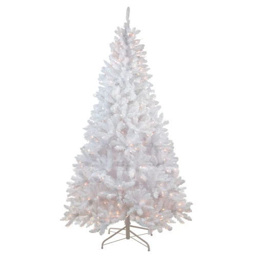 Northlight 7' Pre-Lit Medium Flocked Artificial Christmas Tree, Clear Lights 1 Northlight 7' Pre-Lit Medium Flocked Artificial Christmas Tree, Clear Lights