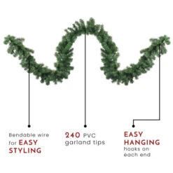 Northlight 9' X 12" Windsor Pine Artificial Christmas Garland - Unlit -Chic Christmas Decoration northlight gb20ygw712 gr thumbnail 38249.1665783342