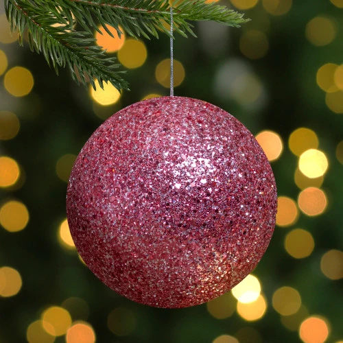 Northlight 5.75" Pink Sequin Ball Christmas Ornament 2 Northlight 5.75" Pink Sequin Ball Christmas Ornament - Image 2