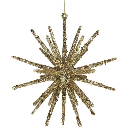 Northlight 8.25" Gold Glitter Starburst Christmas Ornament 1 Northlight 8.25" Gold Glitter Starburst Christmas Ornament