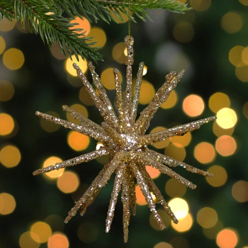 Northlight 8.25" Gold Glitter Starburst Christmas Ornament 2 Northlight 8.25" Gold Glitter Starburst Christmas Ornament - Image 2