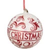 Northlight 6" Red And White Merry Christmas Glass Ball Ornament