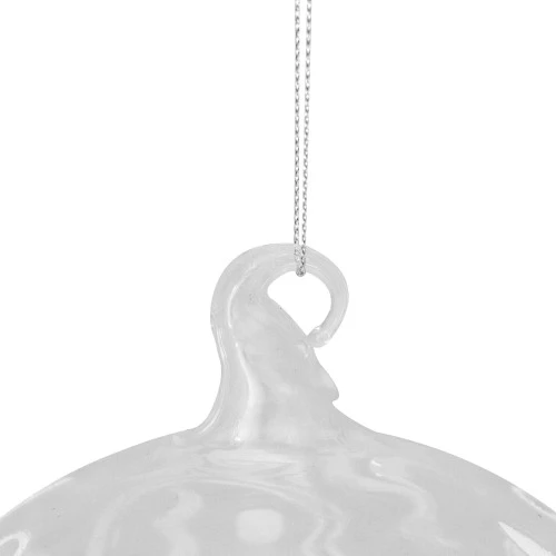 Northlight Clear And White Glass Merry Christmas Ball Ornament 6" (150mm) 3 Northlight Clear And White Glass Merry Christmas Ball Ornament 6" (150mm) - Image 3