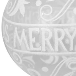 Northlight Clear And White "Merry Christmas" Glass Christmas Ball Ornament 4.5" (114mm) -Chic Christmas Decoration northlight gb28226 2 65621.1669884305