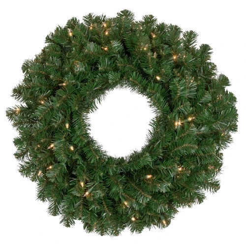 Northlight Pre-Lit Windsor Pine Artificial Christmas Wreath - 24-Inch, Clear Lights 1 Northlight Pre-Lit Windsor Pine Artificial Christmas Wreath - 24-Inch, Clear Lights