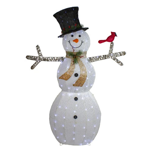 Northlight 72" White And Black LED Lighted Snowman With Top Hat Christmas Outdoor Decoration 1 Northlight 72" White And Black LED Lighted Snowman With Top Hat Christmas Outdoor Decoration