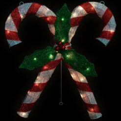 Northlight 27" Lighted Sparkling Red And Silver Double Candy Cane Outdoor Christmas Decor -Chic Christmas Decoration northlight h88866 on20black 29247.1696436031