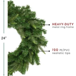 Northlight Roosevelt Fir Artificial Christmas Wreath - 24-Inch, Unlit -Chic Christmas Decoration northlight hb27079 thumbnail 47525.1665610431