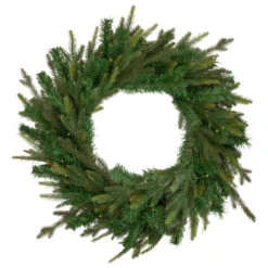 Northlight Pre-Lit LED Gunnison Pine Artificial Christmas Wreath - 24-Inch, Clear Lights