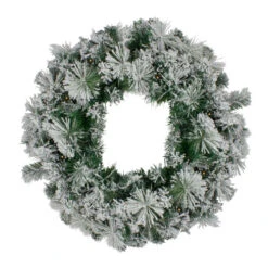 Northlight Pre-Lit Flocked Somerset Spruce Artificial Christmas Wreath, 24-Inch, Candlelight LED Lights