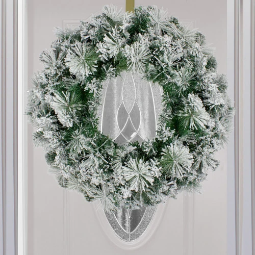 Northlight Flocked Somerset Spruce Artificial Christmas Wreath - 24-Inch, Unlit 2 Northlight Flocked Somerset Spruce Artificial Christmas Wreath - 24-Inch, Unlit - Image 2