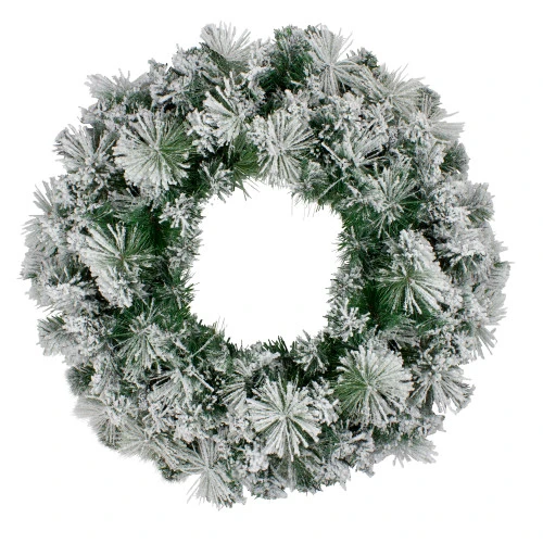 Northlight Flocked Somerset Spruce Artificial Christmas Wreath - 24-Inch, Unlit 1 Northlight Flocked Somerset Spruce Artificial Christmas Wreath - 24-Inch, Unlit