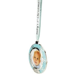 Northlight 3" Blue Silver-Plated Baby's First Christmas Ornament With European Crystals -Chic Christmas Decoration northlight hd15143 3 58252.1665346439