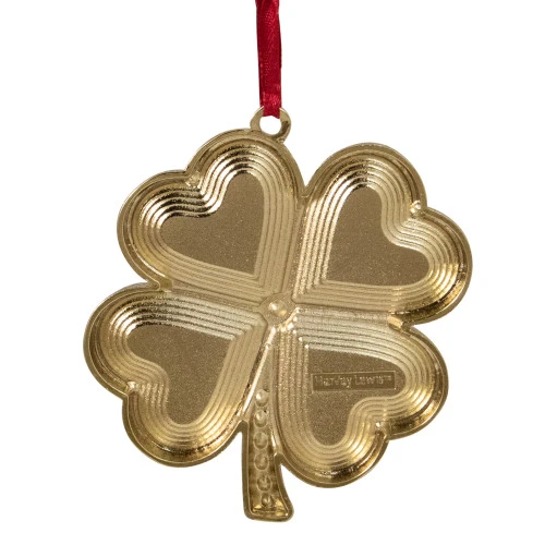 Northlight 3.25" Green And Brass-Plated Shamrock Christmas Ornament With European Crystals 4 Northlight 3.25" Green And Brass-Plated Shamrock Christmas Ornament With European Crystals - Image 4