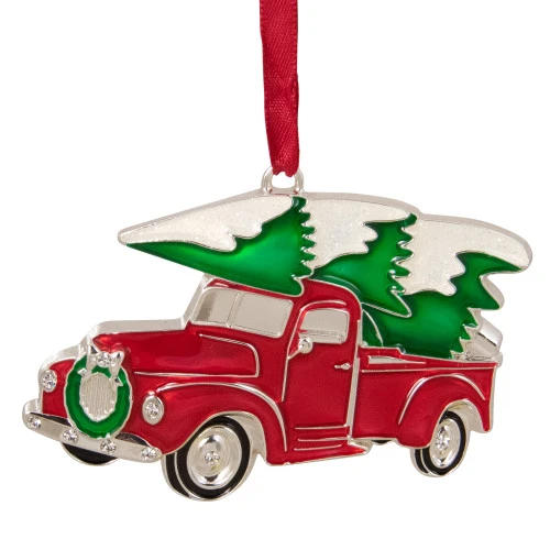 Northlight 3.5" Red And Silver Country Pick Up Truck With European Crystals Christmas Ornament 1 Northlight 3.5" Red And Silver Country Pick Up Truck With European Crystals Christmas Ornament