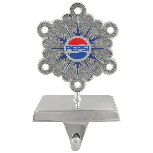 Northlight 6.5" Silver And Blue "PEPSI" Snowflake Christmas Stocking Holder 1 Northlight 6.5" Silver And Blue "PEPSI" Snowflake Christmas Stocking Holder