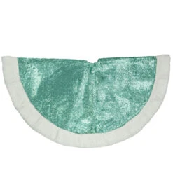 Northlight 47" Mint Green Sequins Christmas Tree Skirt With White High Pile Fleece Fur Trim -Chic Christmas Decoration northlight hm14698 0220copy 58045.1689863894