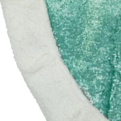 Northlight 47" Mint Green Sequins Christmas Tree Skirt With White High Pile Fleece Fur Trim -Chic Christmas Decoration northlight hm14698 04 58144.1689863894