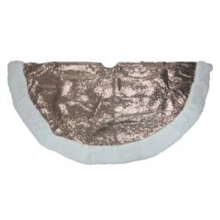 Northlight 47" Brown And White Paillette Sequins Round Christmas Tree Skirt