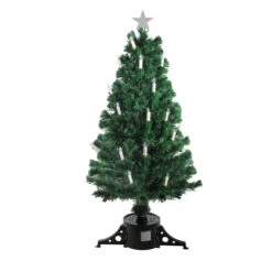 Northlight 4' Pre-Lit Fiber Optic Artificial Christmas Tree With Candles - Multi Lights