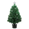 Northlight 4' Pre-Lit Potted Fiber Optic Artificial Christmas Tree With Stars - Multicolor Lights
