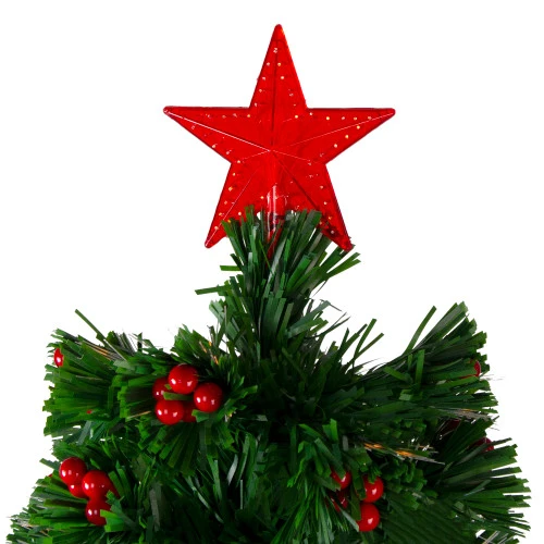 Northlight 4' Pre-Lit Color Changing Artificial Christmas Tree With Red Berries 5 Northlight 4' Pre-Lit Color Changing Artificial Christmas Tree With Red Berries - Image 5