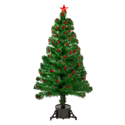 Northlight 4' Pre-Lit Color Changing Artificial Christmas Tree With Red Berries 1 Northlight 4' Pre-Lit Color Changing Artificial Christmas Tree With Red Berries