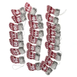 Northlight 7.8' X 5" Red And Gray Countdown Christmas Stocking Garland - Unlit -Chic Christmas Decoration northlight ja01510 3 42338.1599787106