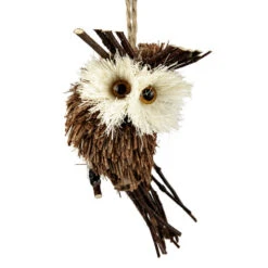 Northlight Set 3 Sisal And Twig Owl Christmas Ornaments, 3.5" -Chic Christmas Decoration northlight ja01545 1 80933.1645837208