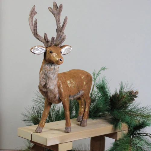 Northlight 24” Brown And Gold Standing Reindeer Christmas Tabletop Figure 3 Northlight 24” Brown And Gold Standing Reindeer Christmas Tabletop Figure - Image 3