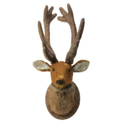 Northlight 24” Brown And Gold Reindeer Head Christmas Wall Hanging