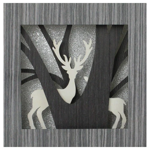 Northlight 12" Glittered Woodland Deer Silhouette Box Framed Christmas Table Decoration 1 Northlight 12" Glittered Woodland Deer Silhouette Box Framed Christmas Table Decoration