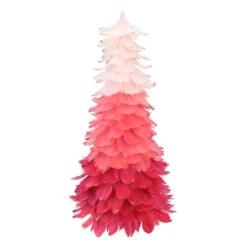 Northlight 15" Pink Ombre Feather Cone Christmas Tree - Unlit