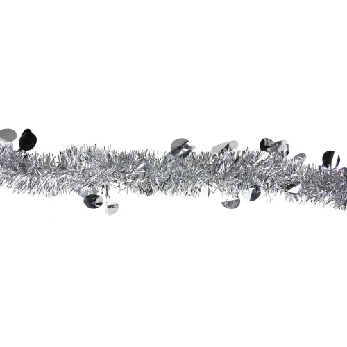 Northlight 50' X 2.5" Silver Shiny Tinsel Artificial Christmas Garland - Unlit 2 Northlight 50' X 2.5" Silver Shiny Tinsel Artificial Christmas Garland - Unlit - Image 2