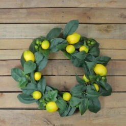 Northlight Lemon And Foliage Artificial Wreath, Yellow 22-Inch -Chic Christmas Decoration northlight kji26208 2 07016.1588355285